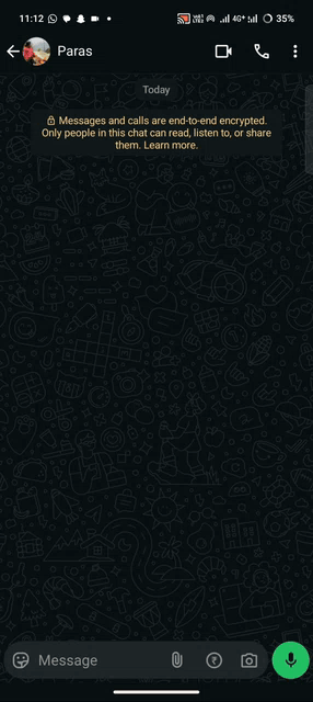 Screenshot showing WhatsApp's edit message option